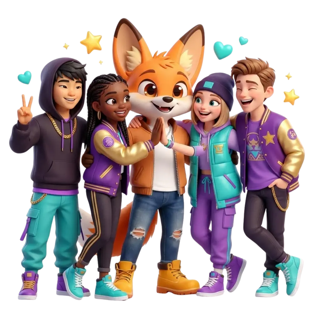 Budd and friends — the Buddzy mascot
