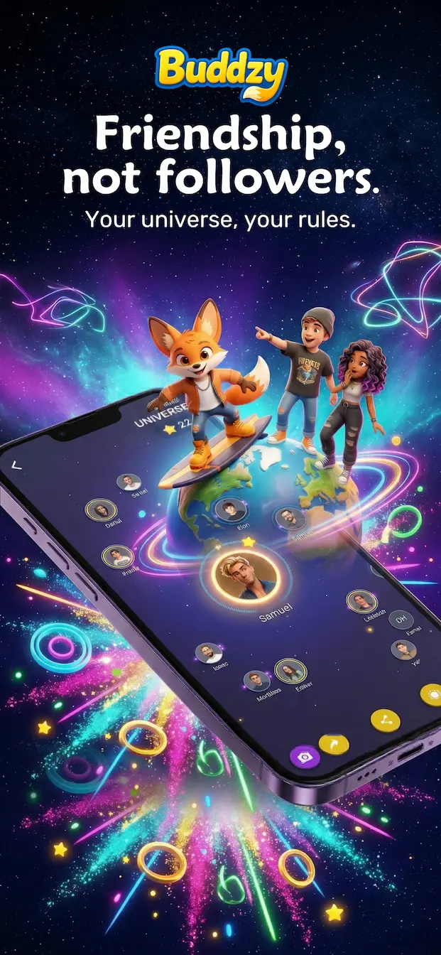 Buddzy Galaxy — your friends orbit around you