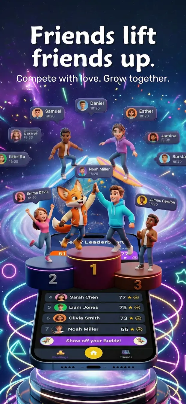 Buddzy rankings — friends lift friends up